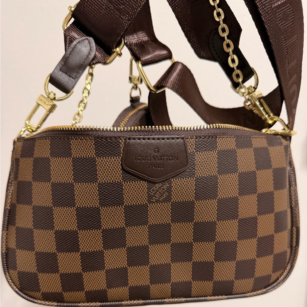 LV Kaki Monogram Canvas Multi-Accessories Pochette Bag - Picture 5 of 7